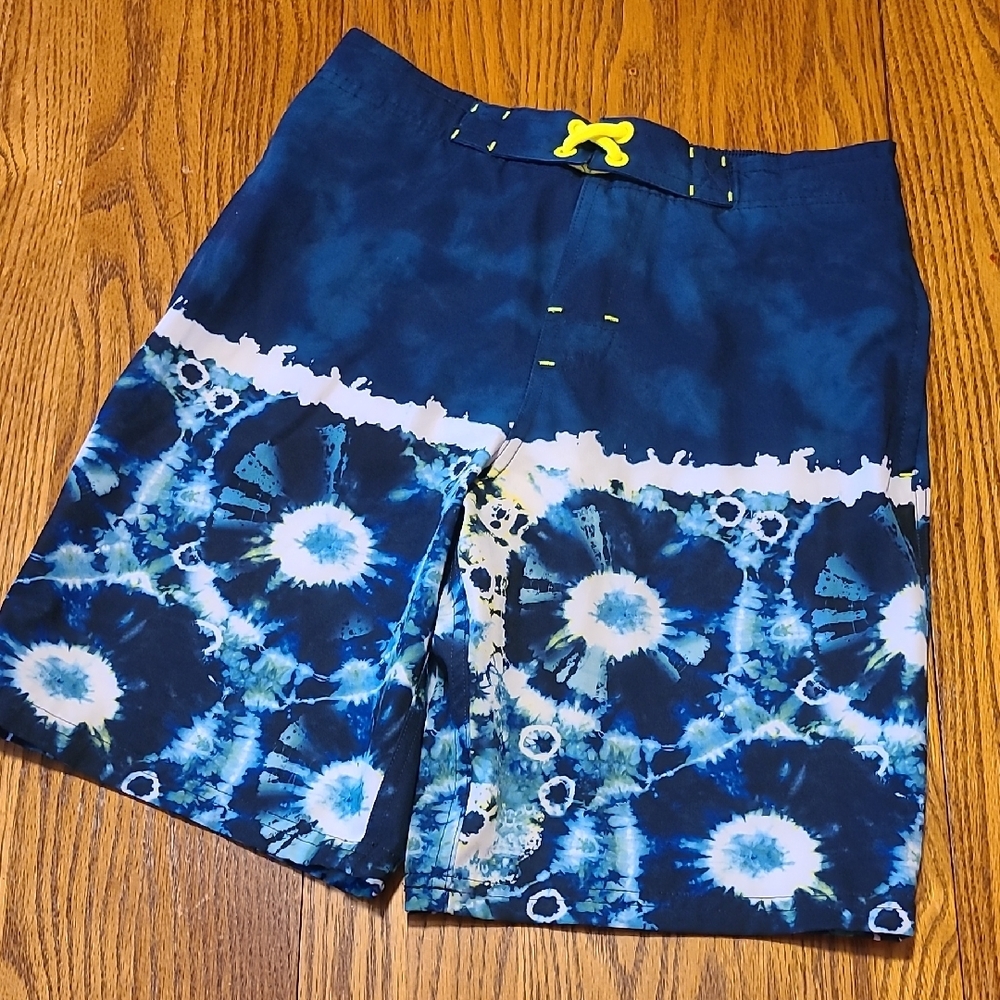 Tie Dyed Patterned Swim Trunks - Boy's Large